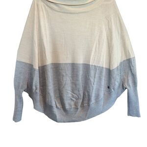 SmartWool Women Nokoni Dolman Beige Silver Merino Wool Poncho Sweater Size S M